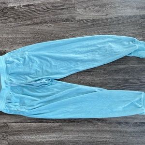 Bright Blue Velvet Joggers
